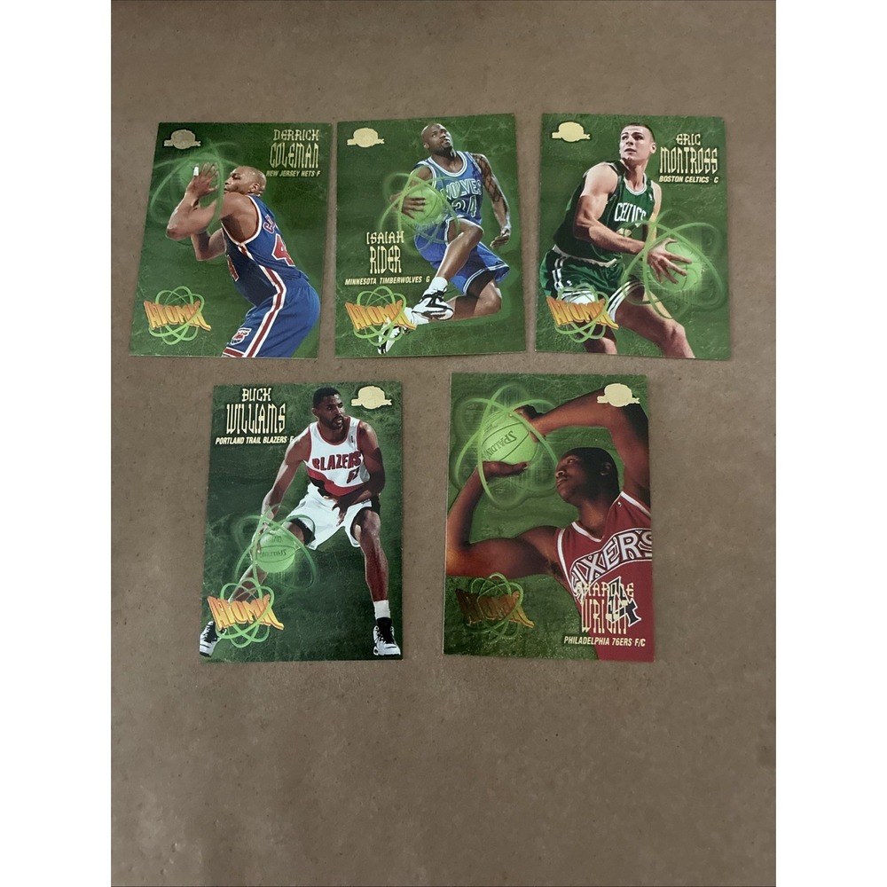 95-96 Skybox Atomic 5 Card Insert‎ Lot Rider Coleman Montross Williams Wright
